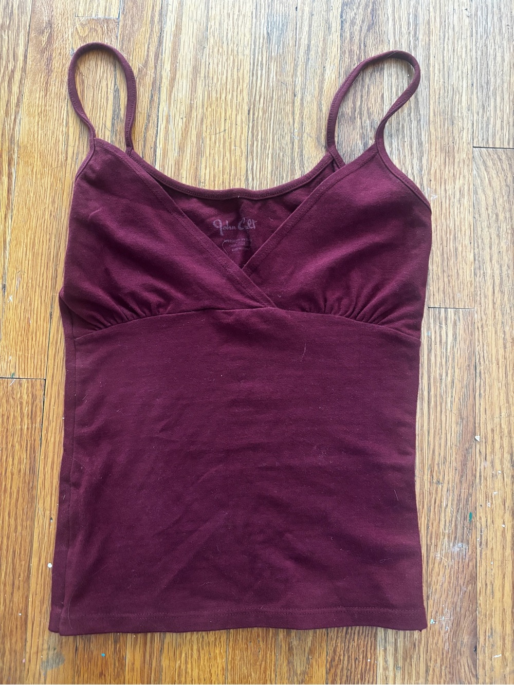 Brandy Melville Maroon Snitched Cross Over top - Worn Twice, no stains, rips